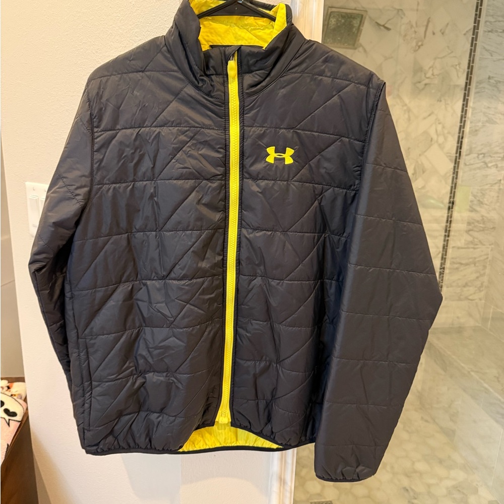 Under Armour Kids Quilted Black and Yellow Jacket